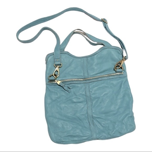 Fossil Women's Crossbody, 247426, Bag, Turquoise, Pockets, Handles, Remove Strap - Picture 1 of 16